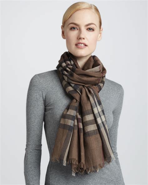 burberry giant check gauze scarf charcoal|Burberry Giant Check Gauze Scarf .